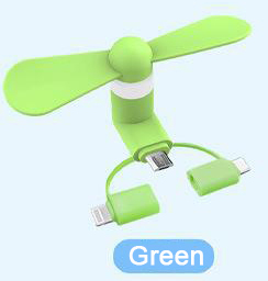 3 in 1 mini usb fan for micro usb, type c & lightning
