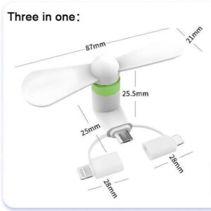 3 in 1 Mini USB Fan For Micro USB, Type C & Lightning 3 in 1 mini usb fan for micro usb, type c & lightning