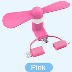 3 in 1 mini usb fan for micro usb, type c & lightning
