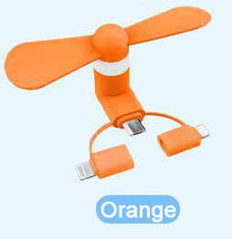 3 in 1 mini usb fan for micro usb, type c & lightning