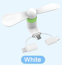 3 in 1 mini usb fan for micro usb, type c & lightning
