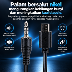 Kabel Male 3.5 mm Audio Jack To Male Micro USB - Kabel sambungan mikrofon untuk karaoke dan siaran langsung codex image sep 13, 2026, 04 59 36 pm